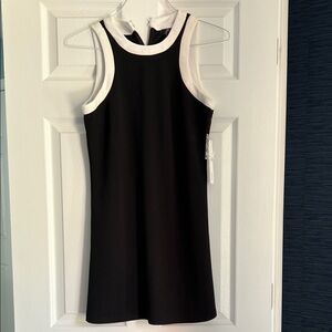 Aqua Black and White Mini Dress